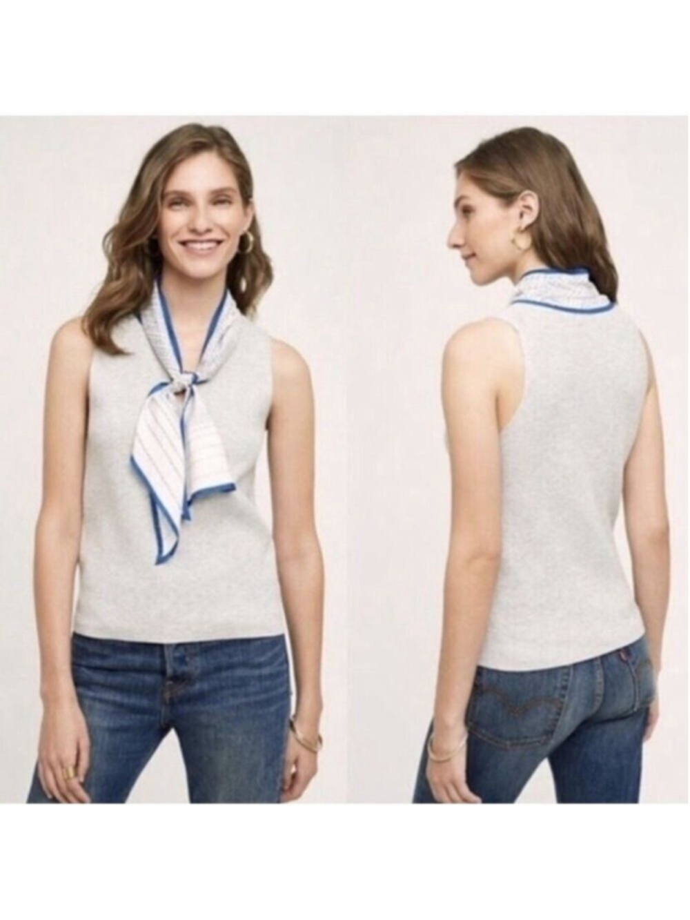 Anthropologie Moth Sleeveless Tank Scarf XS